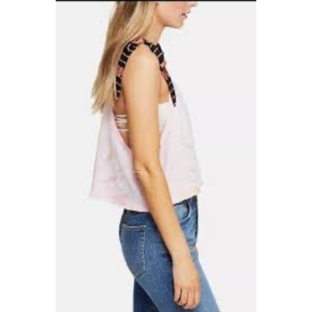 Free People NWT Women's KOA Pink Tie Dye Cropped Tank Size Large - Picture 7 of 9